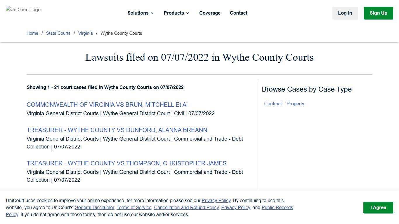 Wythe County Courts Records | Virginia | UniCourt