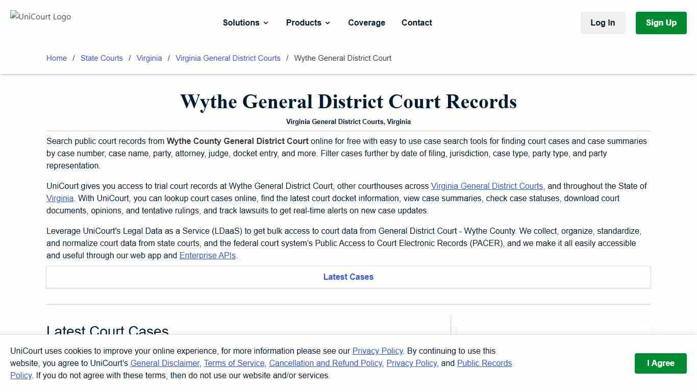 Wythe County General District Court Records | Virginia | UniCourt